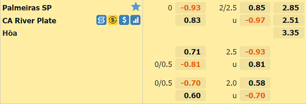 Palmeiras vs River Plate-soi-keo-1